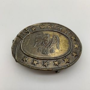 Vintage Eagle Accurate 1977 Patriotic Americana Style Brass Belt Buckle